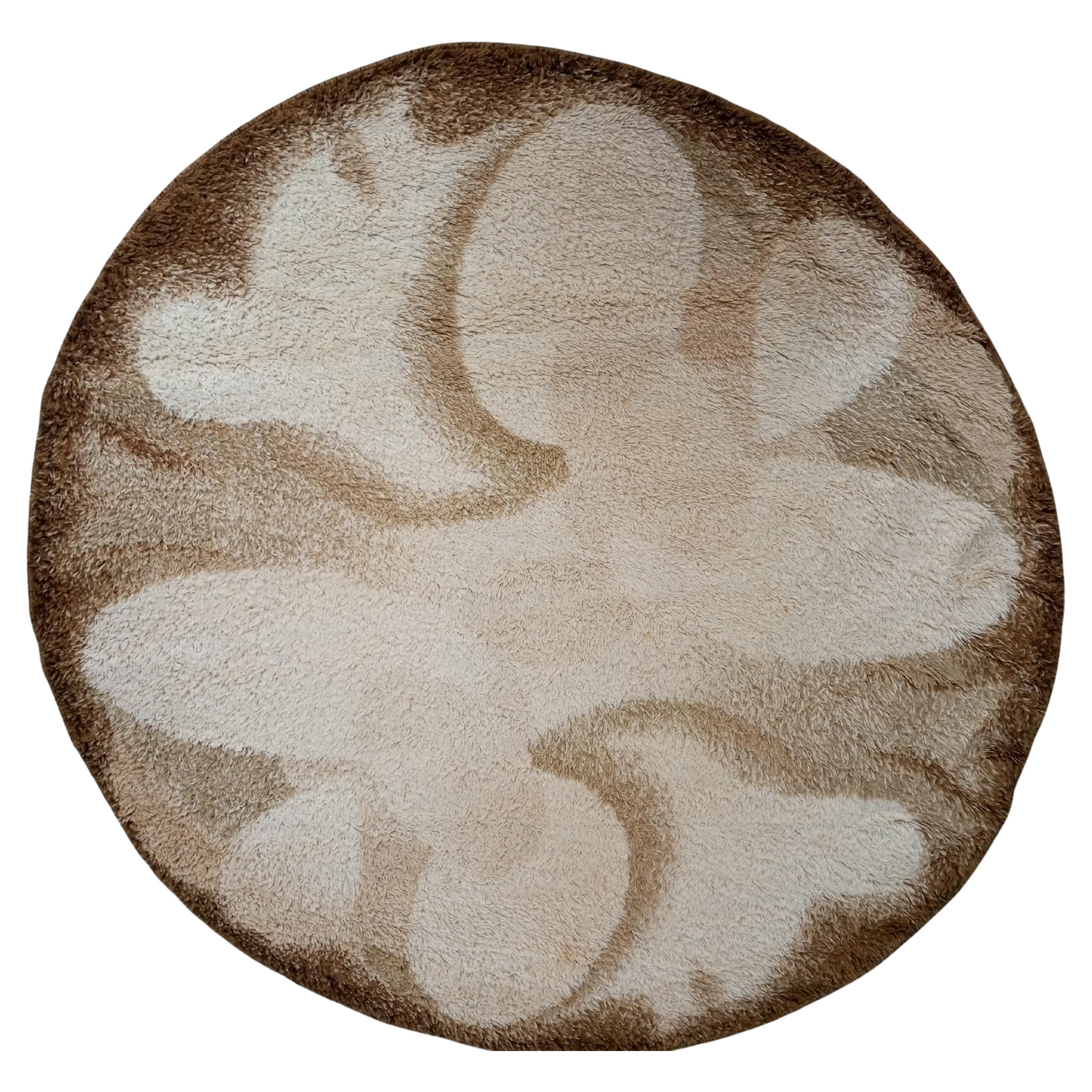 Tappeto tondo Desso Olanda anni
70 in pura lana vergine con diametro 190 cm.