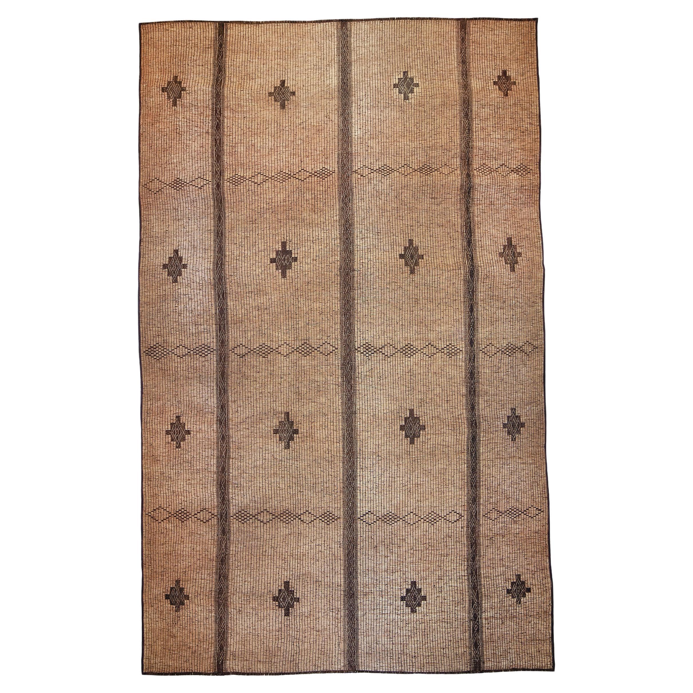 Tuareg Rug or Mat, Vintage, 20th Century, Wood and Leather, In Stock