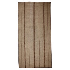 Tappeto Stuoia Tuareg Saharian Marrone Vintage dalla Mauritania in Legno e Pelle