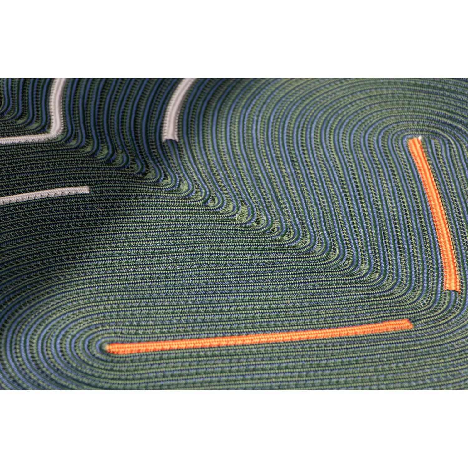Modern Tappeto Valentino in Colore Verde Filato Tecnico by Deanna Comellini 85x105 cm For Sale