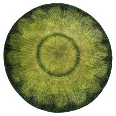 Tapis rond vert Danemark 1970 Desso