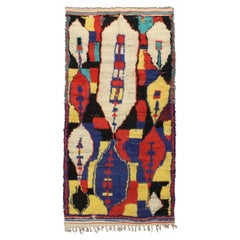 Alfombra marroquí  Azilal Bereber Lana Multicolor Artesanía Colores Naturales