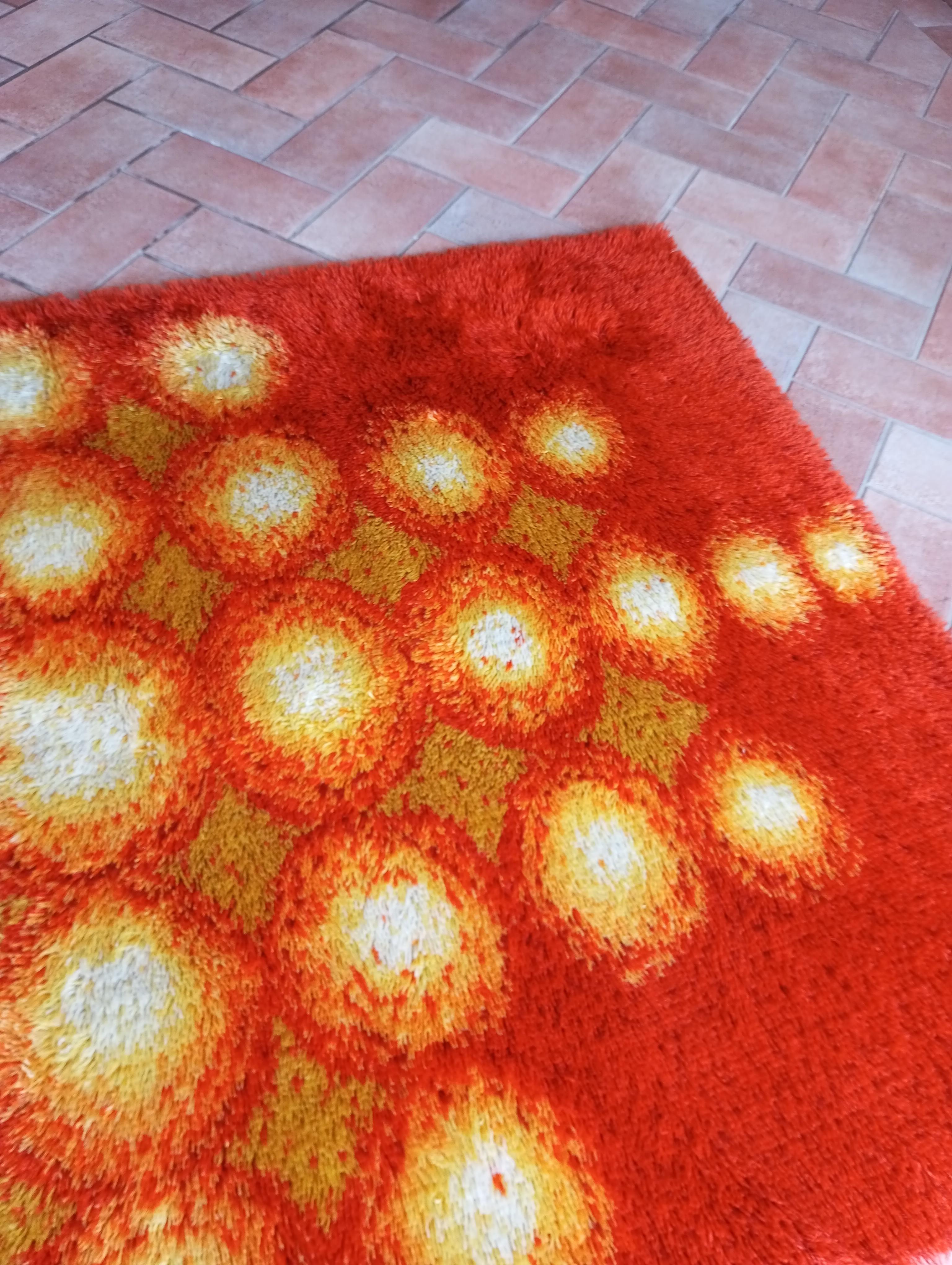Vintage carpet Ege Taepper Rya (Pop art), Denmark 1970s For Sale 8
