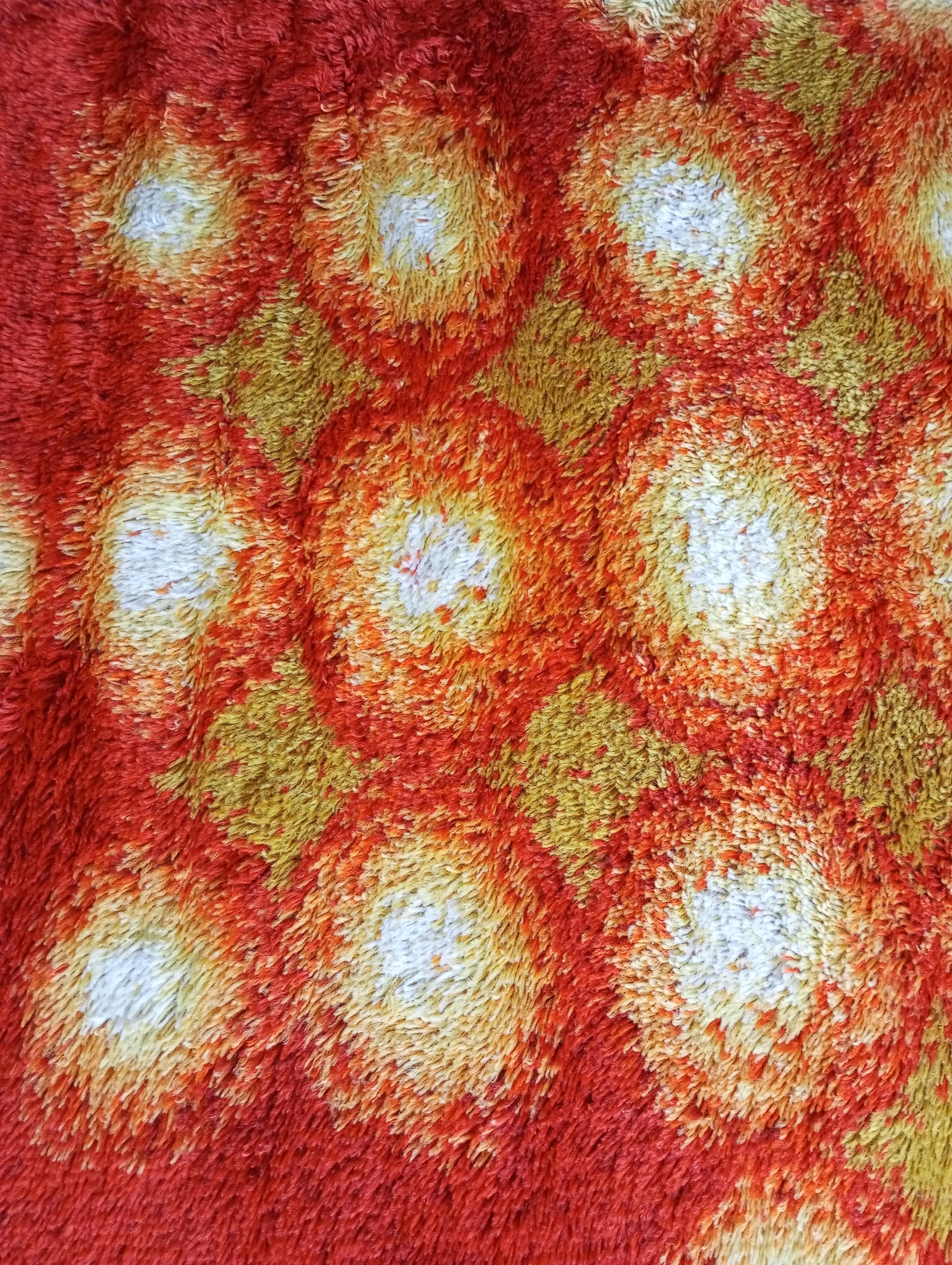 Wool Vintage carpet Ege Taepper Rya (Pop art), Denmark 1970s For Sale