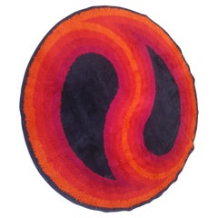 Vintage YIN and YANG Carpet  produced by Højer Eksport Wilton Denmark 1960s