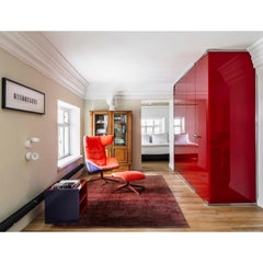 Tappeto design italiano rosso sfumato by Deanna Comellini in Stock 200x300 cm