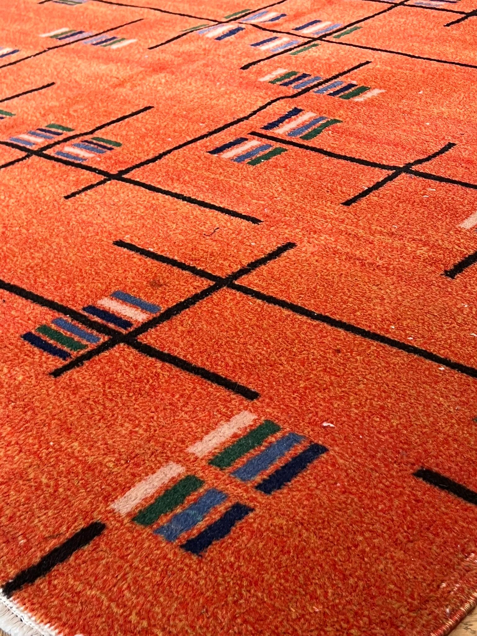 Laine Zeki Muren Tapis de couleur des années 1970 avec motifs décoratifs abstraits futuristes en vente