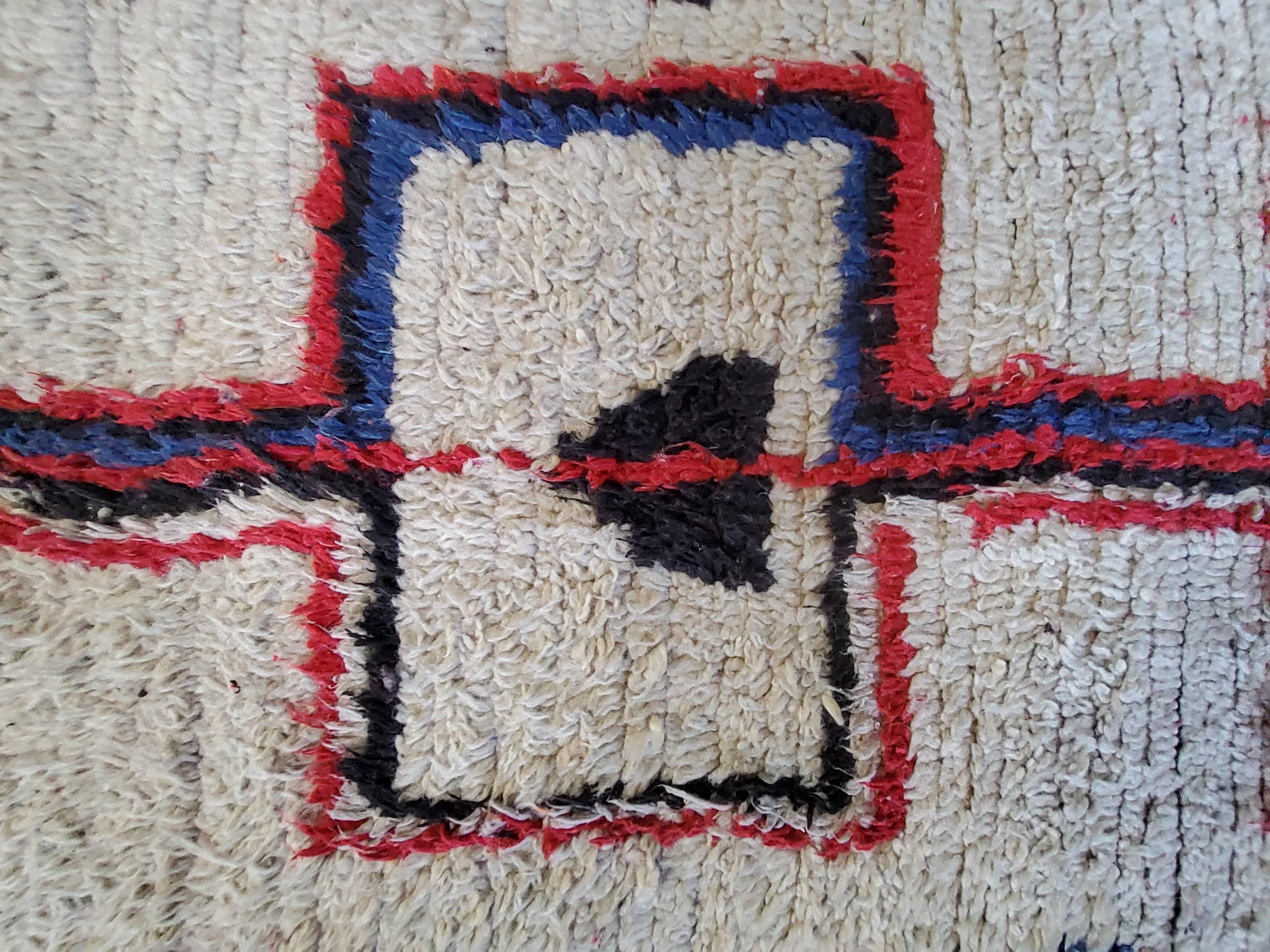 Alfombra de lana bereber Vintage Azilal Marruecos hecha a mano Multicolor Natural Anudado a mano en venta