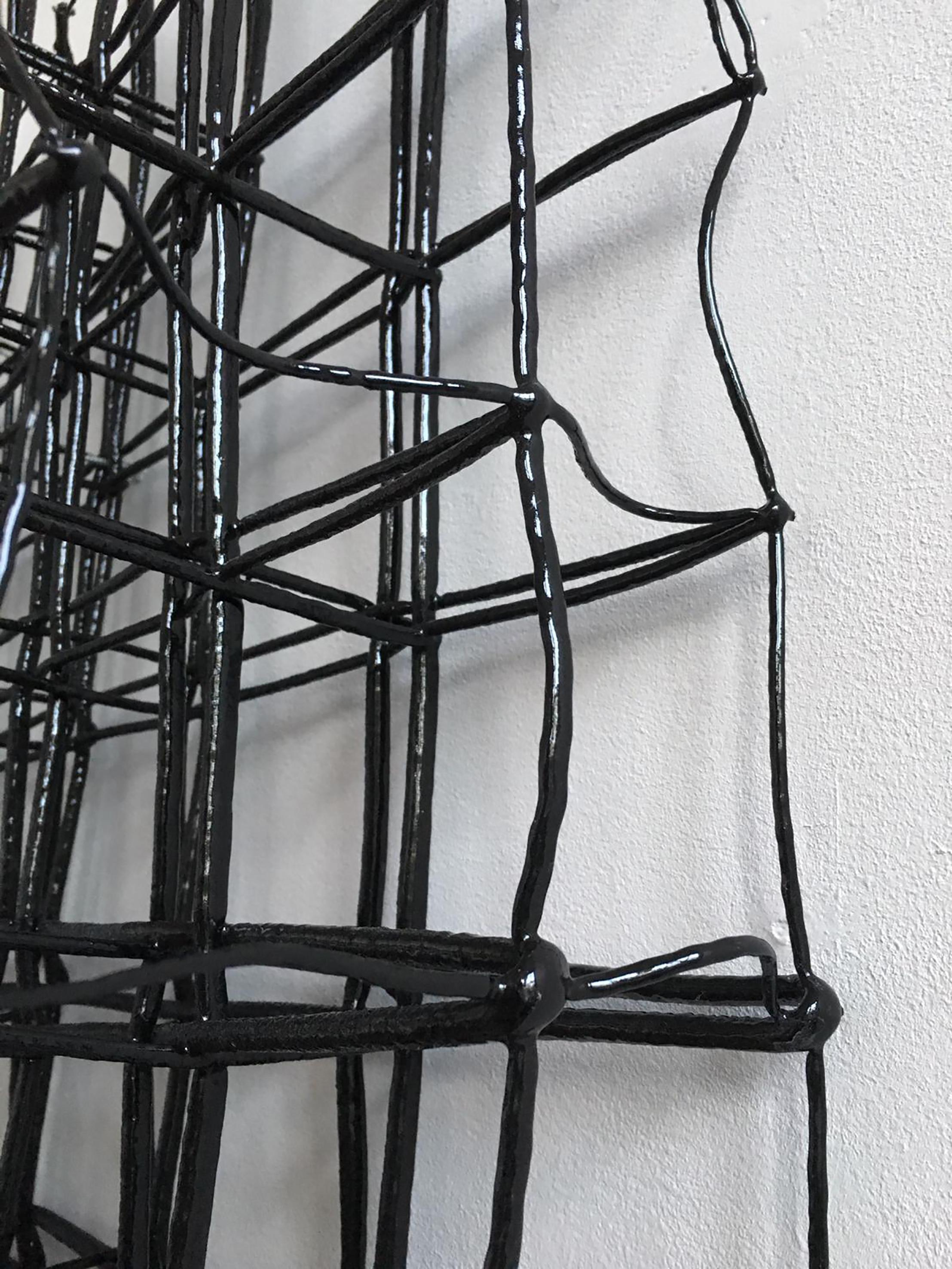Modern Tar Black Wall Sculpture by Fransje Gimbrere