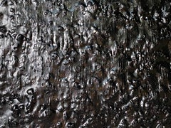 Black Tar Painting on Wood Framed in Metal, 21st Century by Mattia Biagi