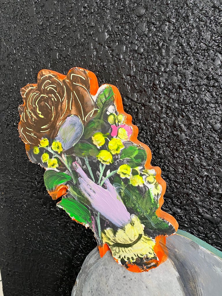 TAR Painting, Wood Collage Multicolour Sculptural, 21st Century by