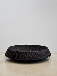 Unique Tara 02 Vessel - Contemporary Sculpted in Black Wood by Megarisiotis