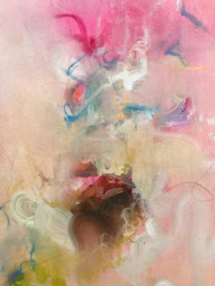 "Transcendental" Contemporary Colorful Abstract Oil Painting on Gallery Canvas