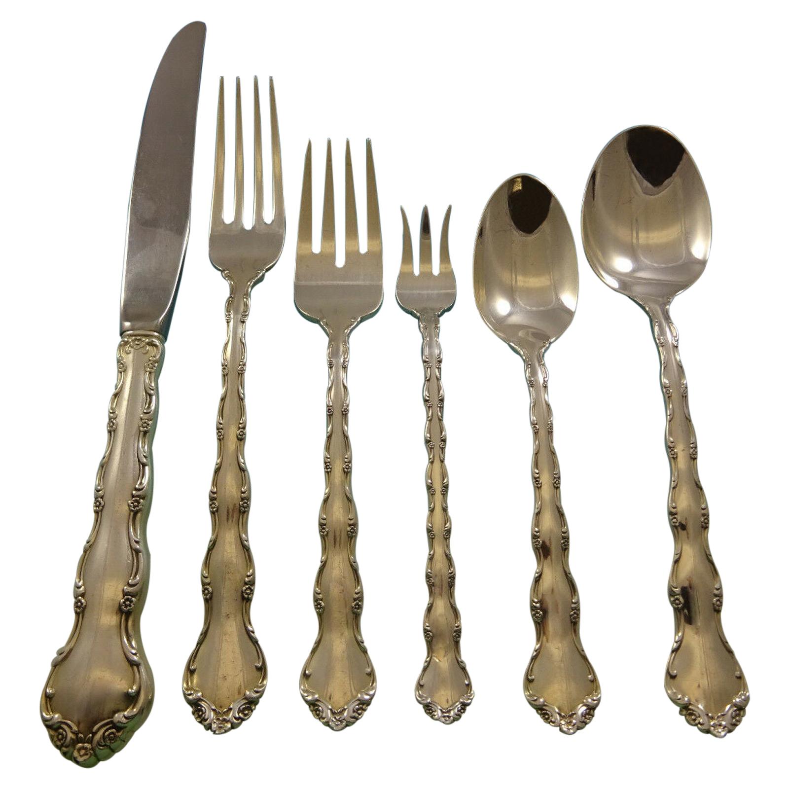 Tara by Reed and Barton Sterling Silver Flatware Set for 8 Service 56 Pieces For Sale