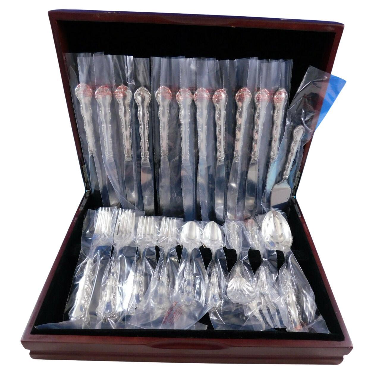 Set di posate in argento Sterling Tara by Reed and Barton Servizio 55 pezzi Nuovo Non Usato