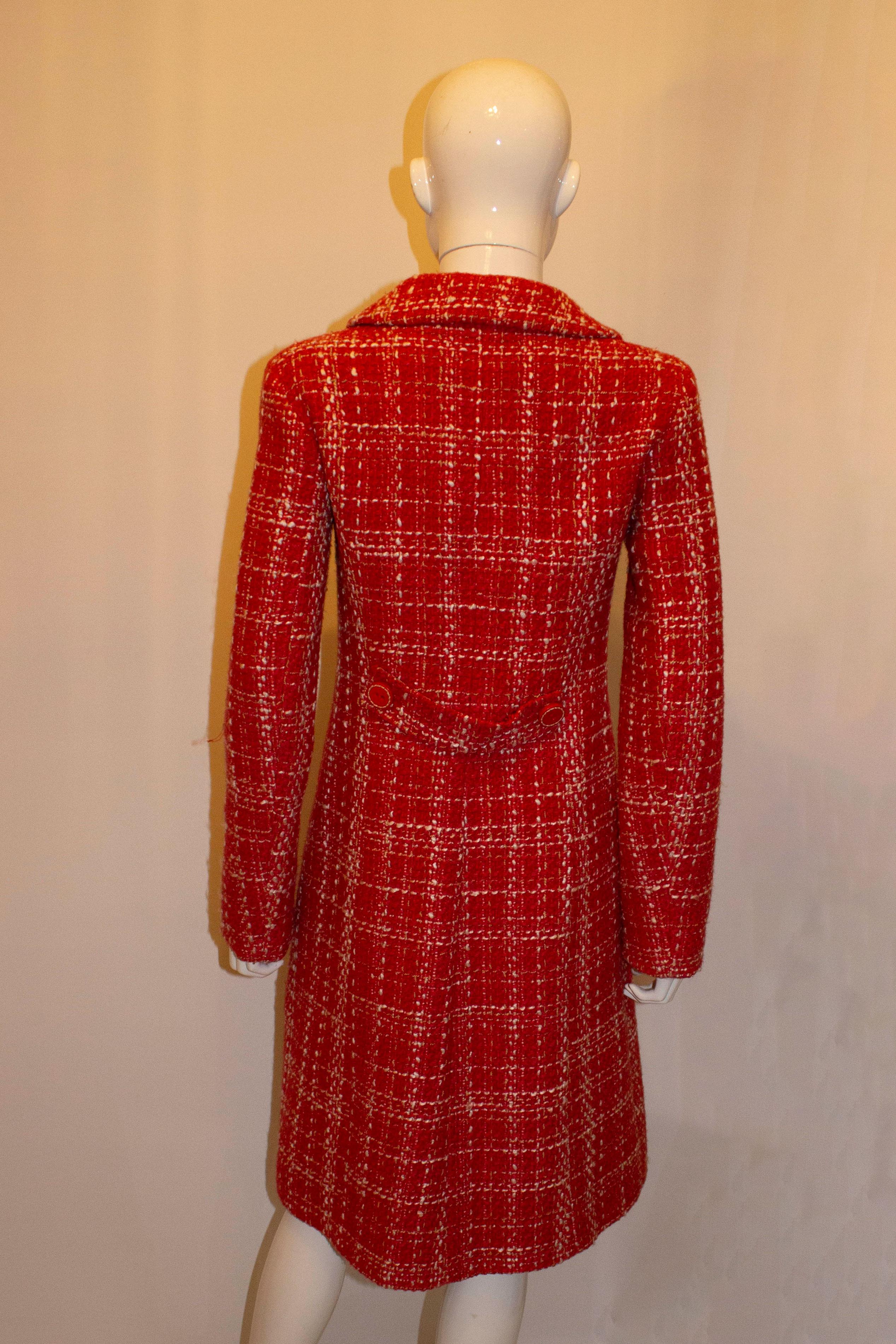 Rouge Tara Jamon Manteau rouge et blanc avec une merveilleuse doublure en vente