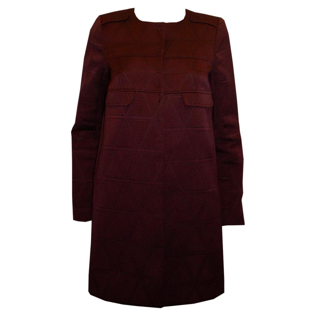 Tara Jarmon Burgundy Short Coat For Sale