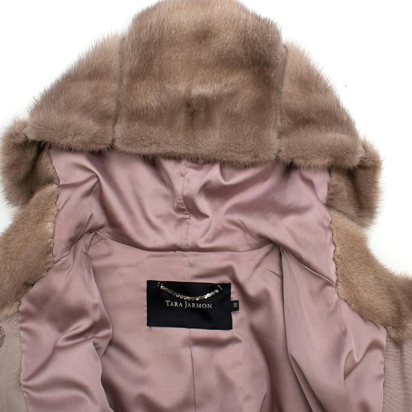 Women's Tara Jarmon Hooded Mink Fur Jacket US 06