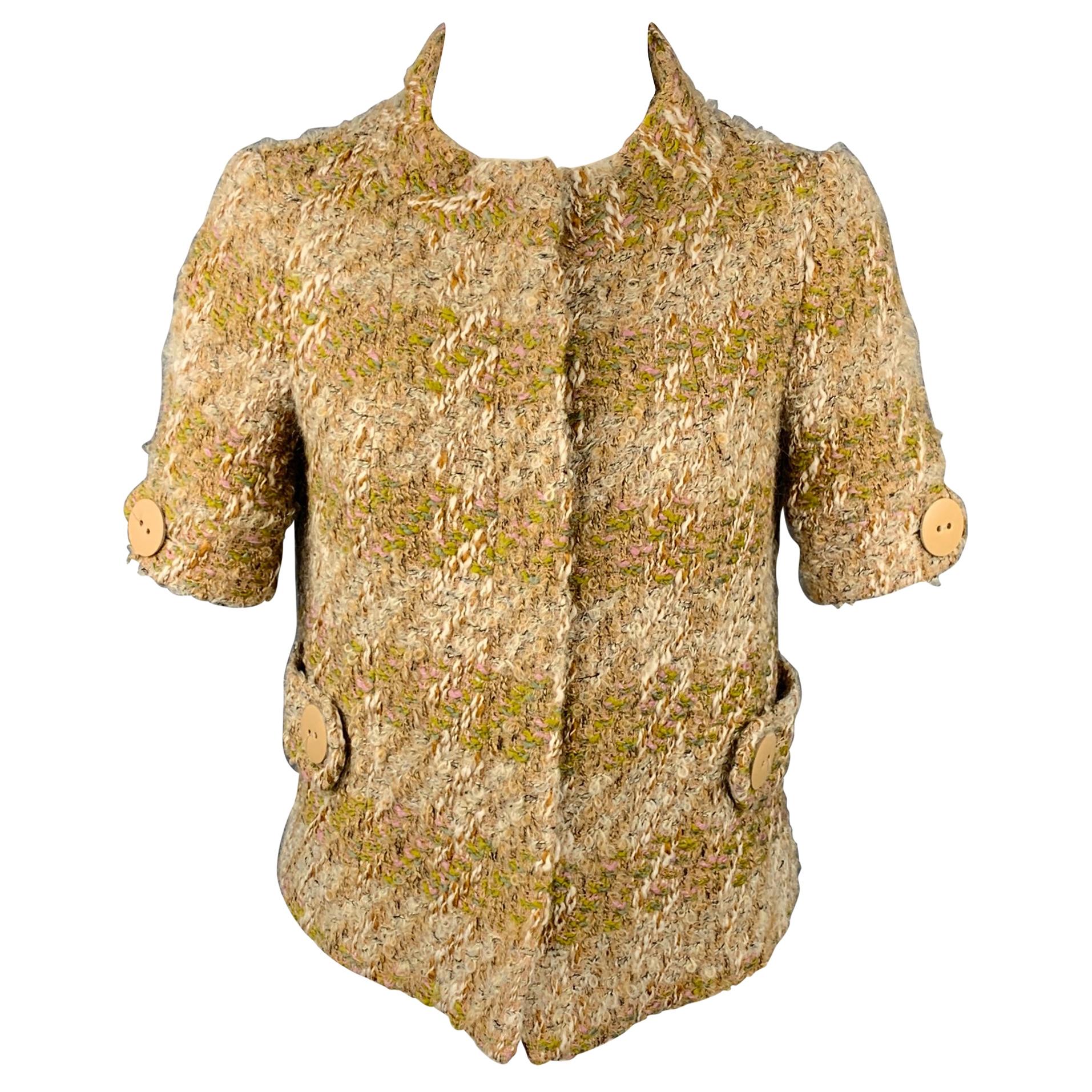 TARA JARMON Size 4 Beige and Cream Boucle Wool Blend Jacket at 1stDibs | tara  jarmon sizing