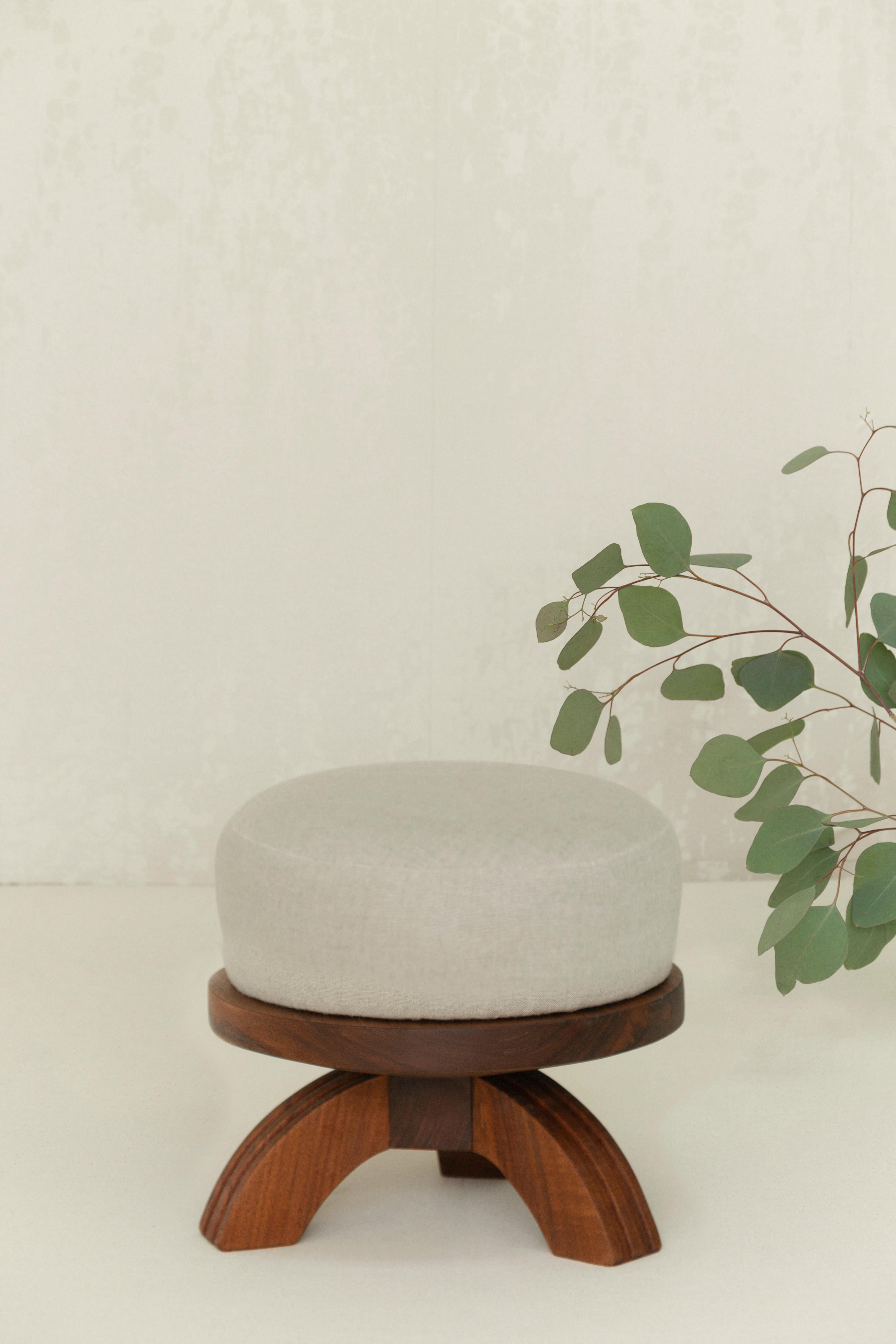 Discover serenity with the Tara Meditation Stool – a truly unique piece crafted from the exquisite tzalam wood, paired seamlessly with linen upholstery. Immerse yourself in the art of mindfulness and relaxation with this thoughtfully designed stool