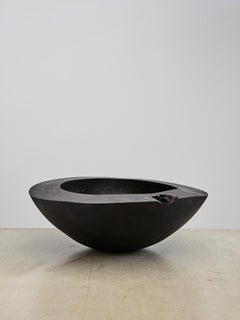 Unique Tara One 1 Vessel - Contemporary Sculpted in Black Wood by Megarisiotis