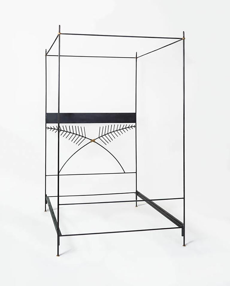 Contemporary Iron Canopy Bed, Twin 4