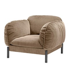 Tarantino Brown Velvet Armchair by Lorenza Bozzoli