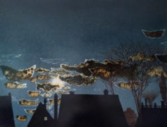 Midnight glow over the roofs