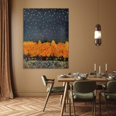 Starry night over the golden woods