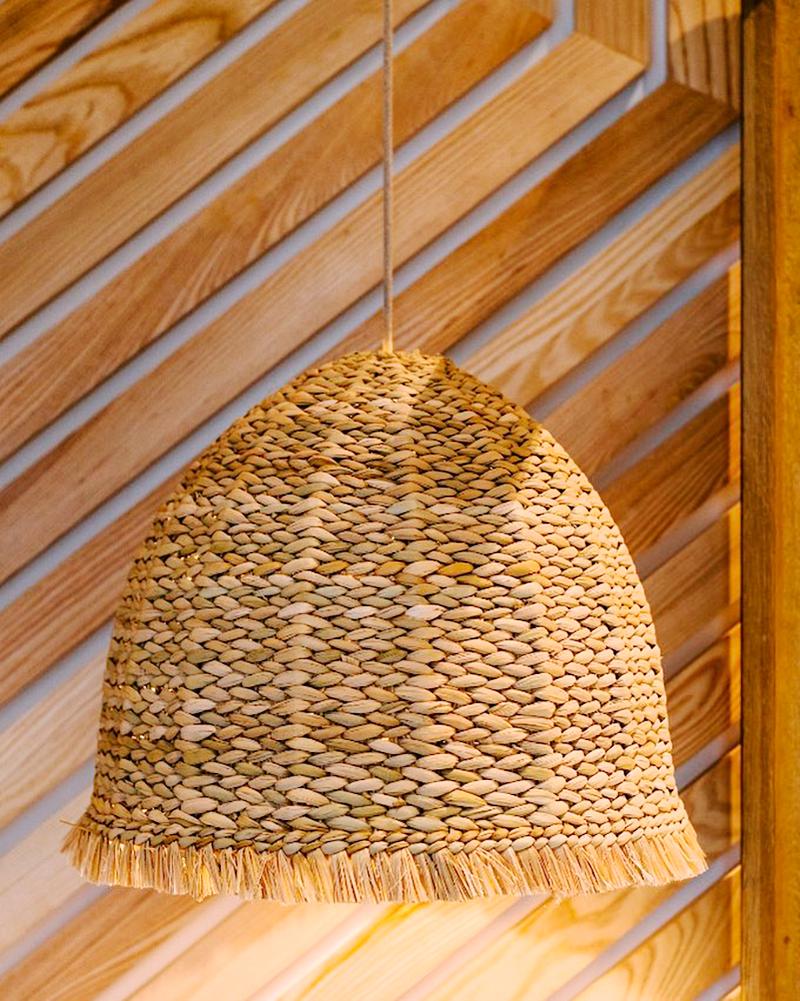 Tarasca Handwoven Natural Palm Pendant Lampshade In New Condition For Sale In West Hollywood, CA