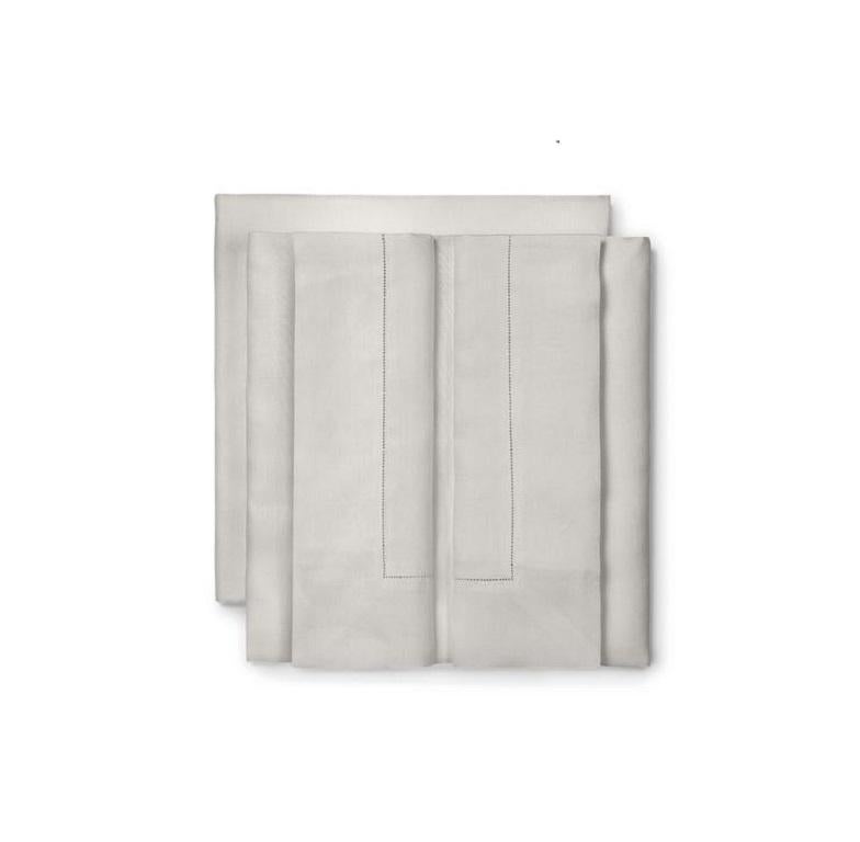 Modern King Size Premium Linen Duvet Bedding Pearl Grey Molteni&C - Tarascona For Sale