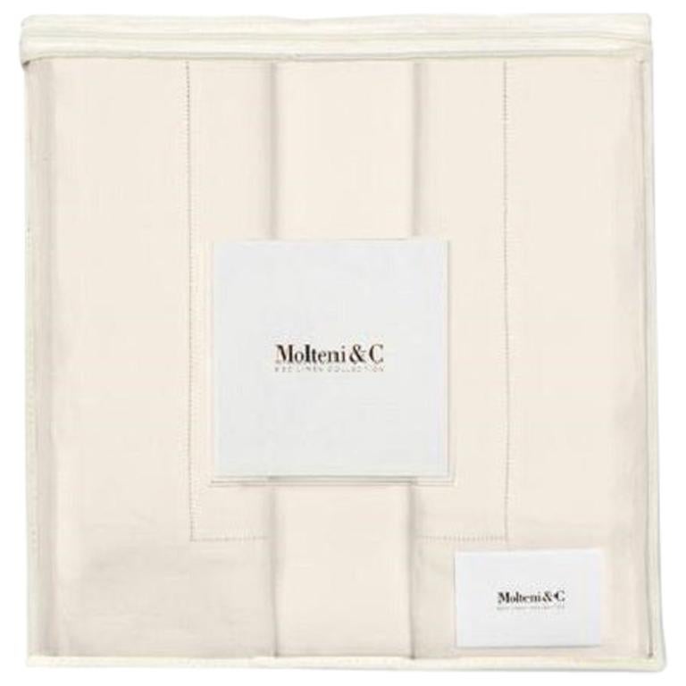 Modern Queen Size Premium Linen Duvet Bedding Chalk White Molteni&C - Tarascona For Sale