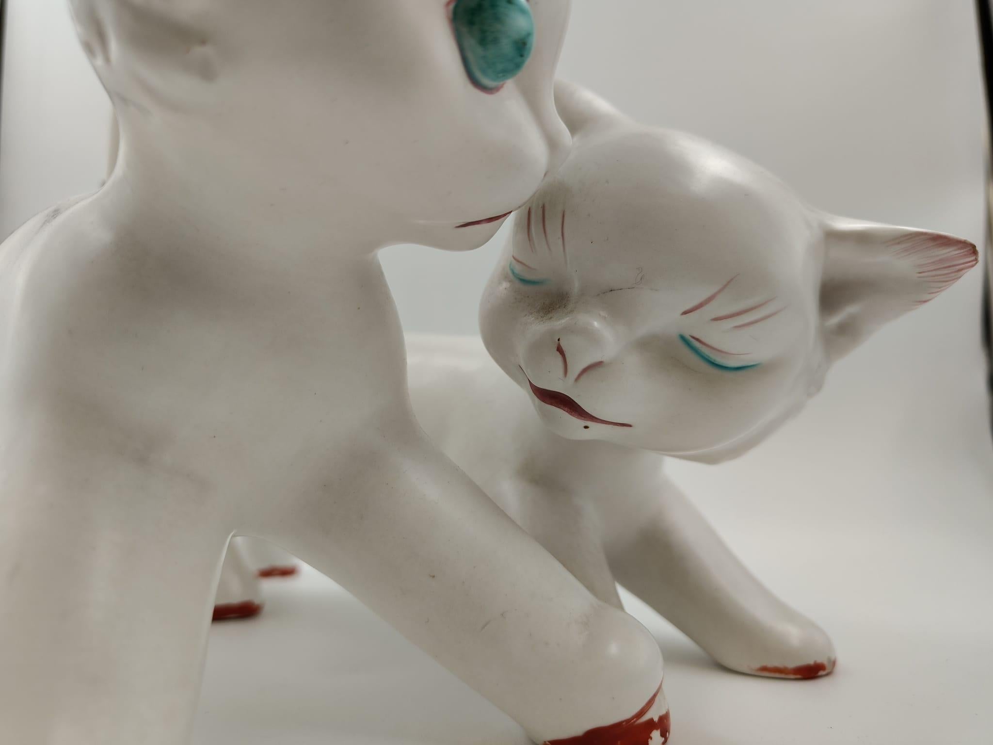 Ceramic kittens by Tarcisio Tosin, Italy, 1940 For Sale 11