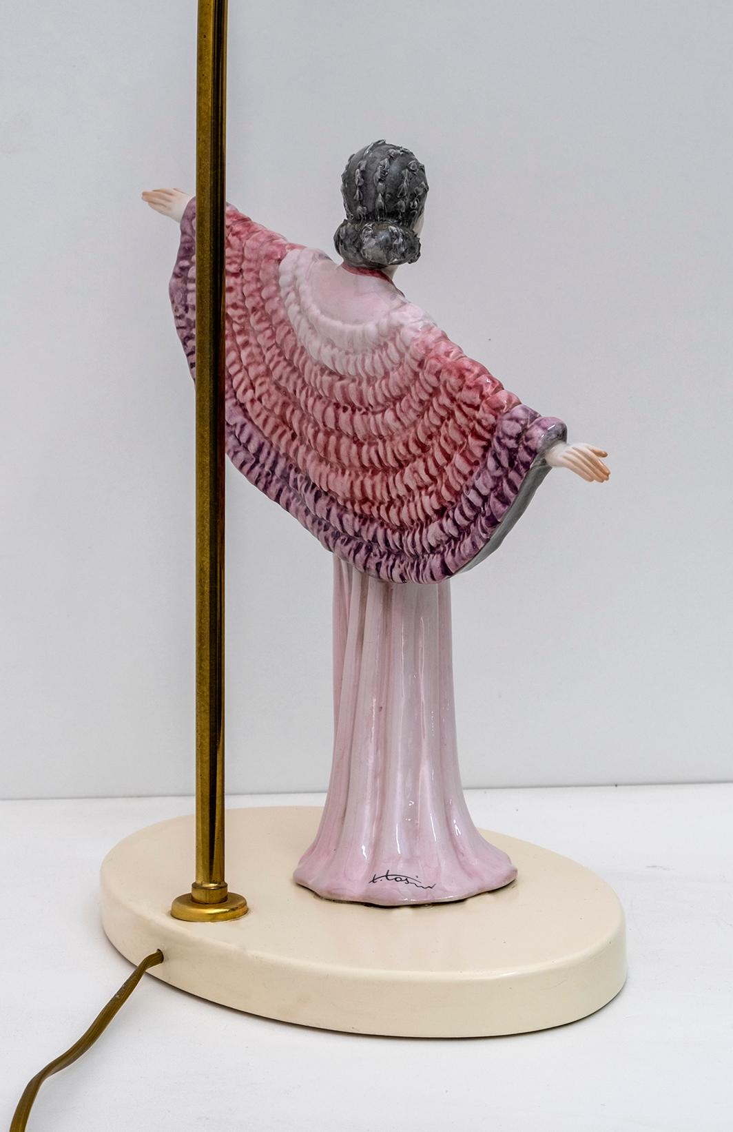 Tarcisio Tosin Moderne italienische Keramik-Tischlampe aus der Jahrhundertmitte, 1960er Jahre (Mitte des 20. Jahrhunderts) im Angebot