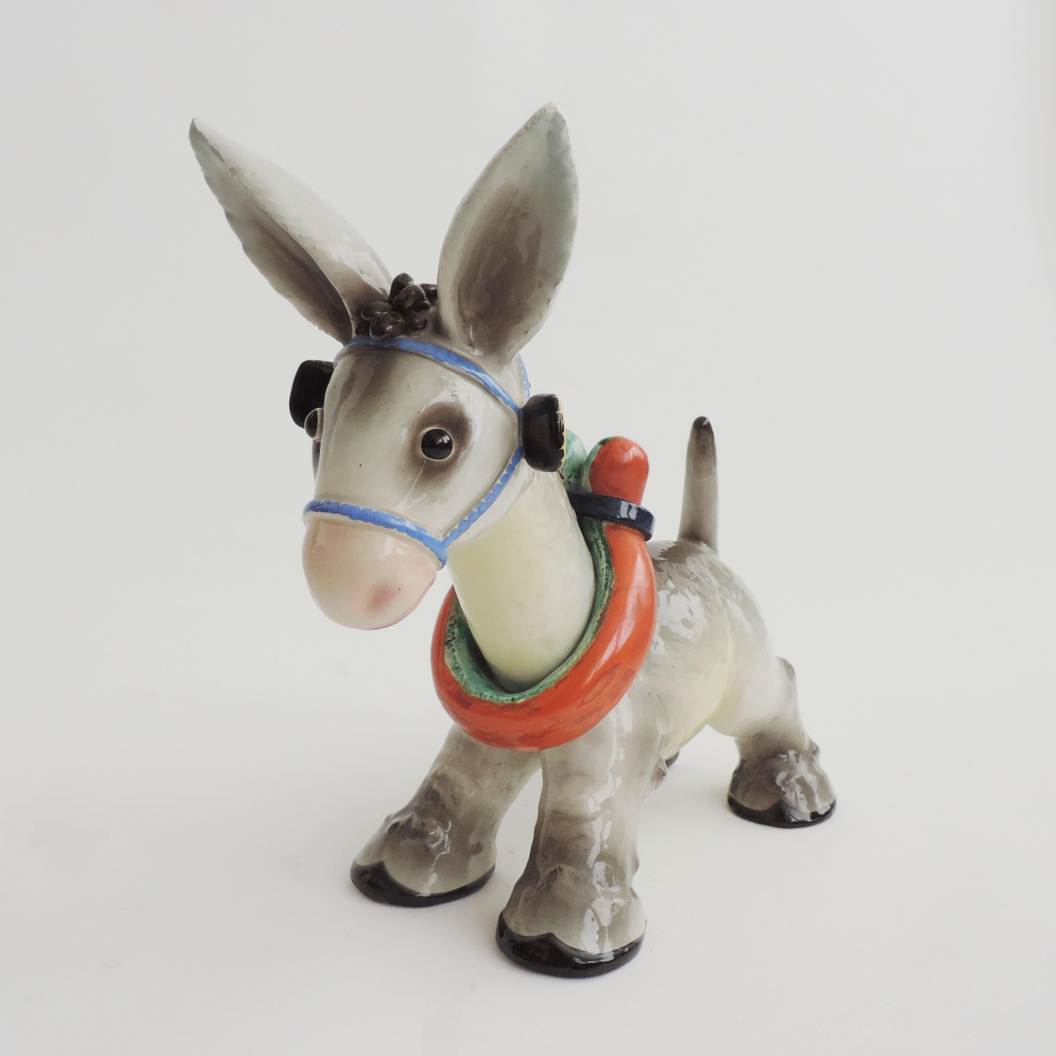 vintage ceramic donkey
