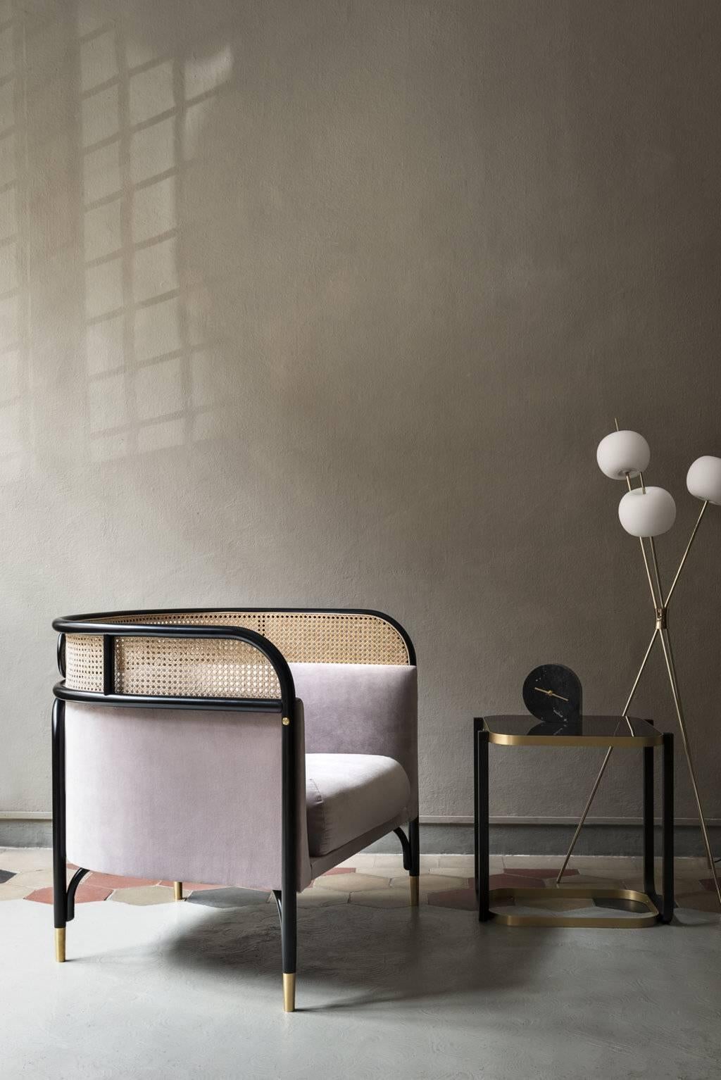 Wiener GTV Design's collection of upholstery suggests a new concept of comfort designed by GamFratesi, the Italian-Danish designer duo Stine Gam and Enrico Fratesi. Targa is a family consisting of an elegant two-seater sofa and an armchair, two