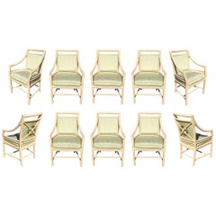 Target Back  Dining Chairs by McGuire, Set of Ten 