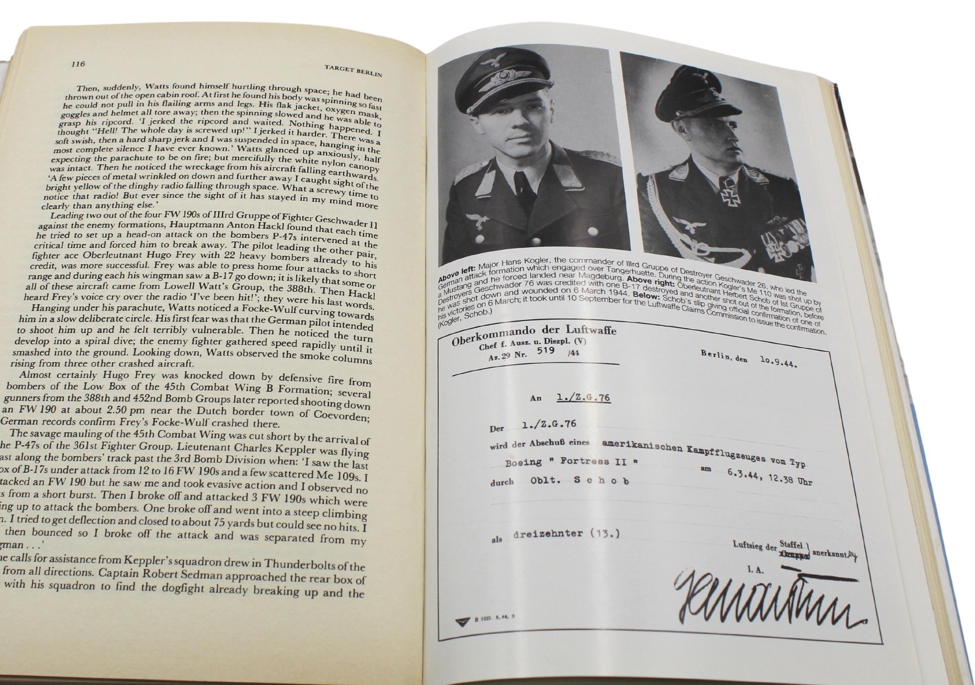 Target Berlin by Jeffrey L. Ethell and Alfred Price, Signed by Author & 8 Pilots For Sale 3