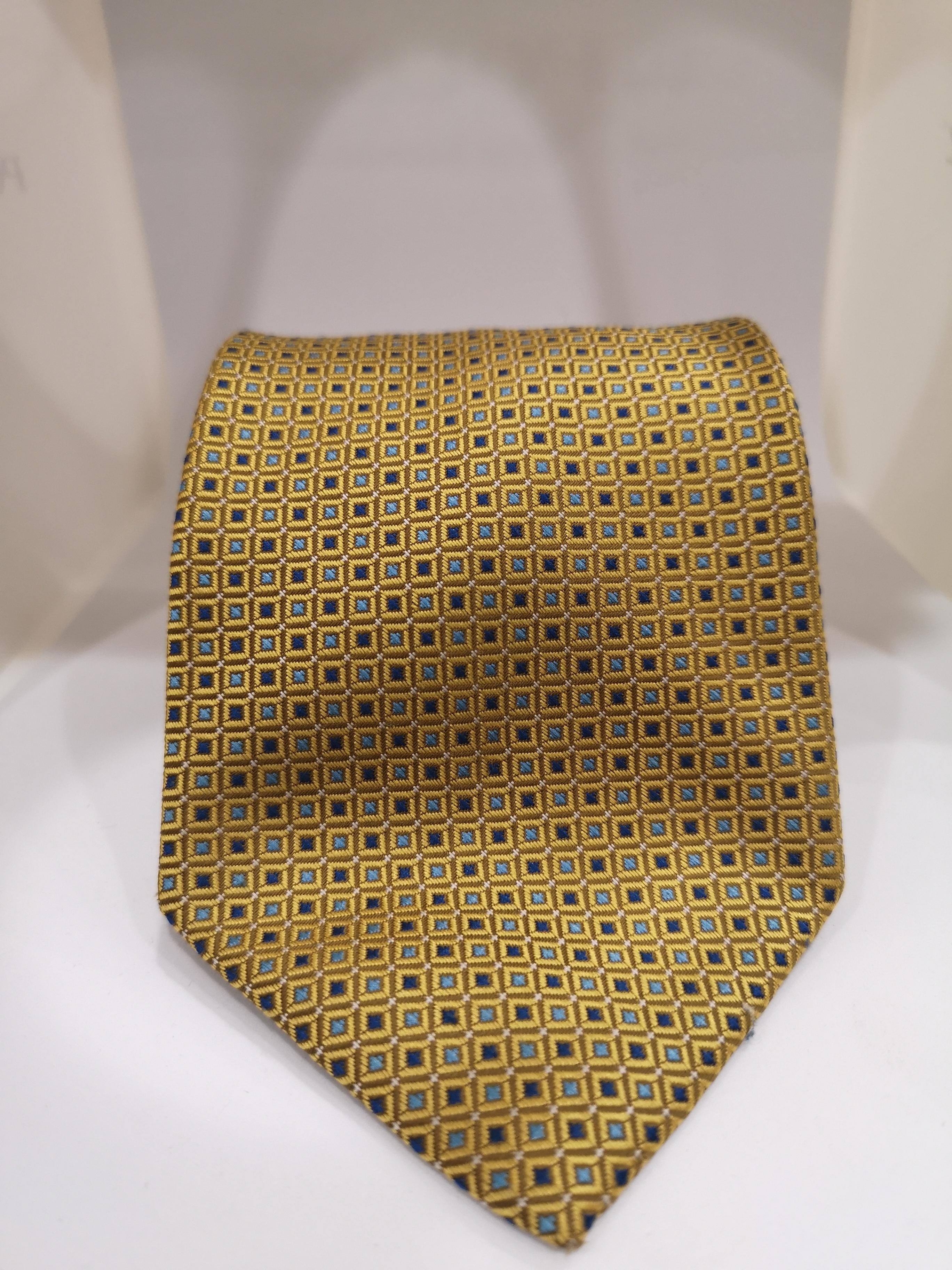 Brown Target gold blue silk tie