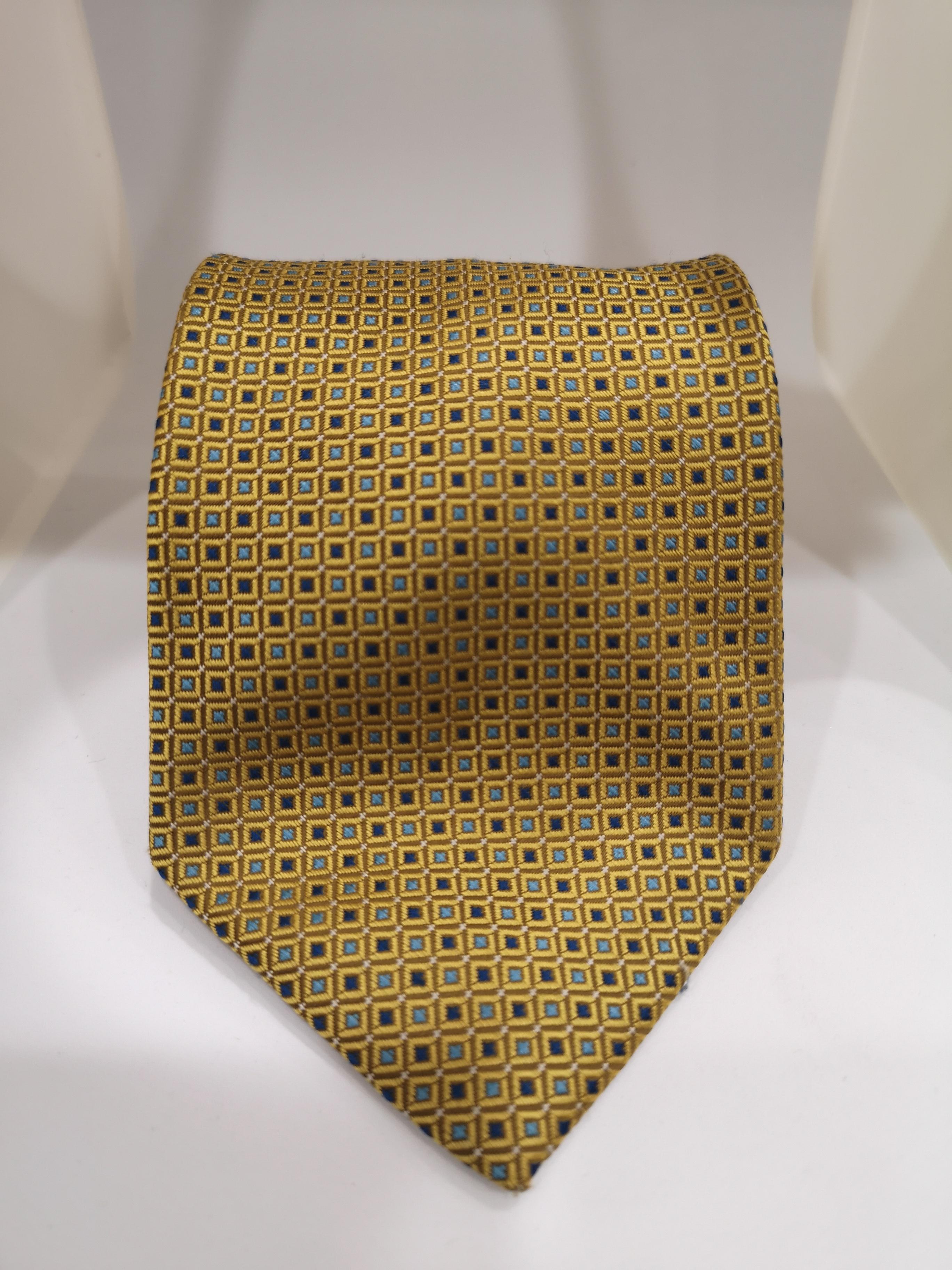 Target gold blue silk tie In Good Condition In Capri, IT