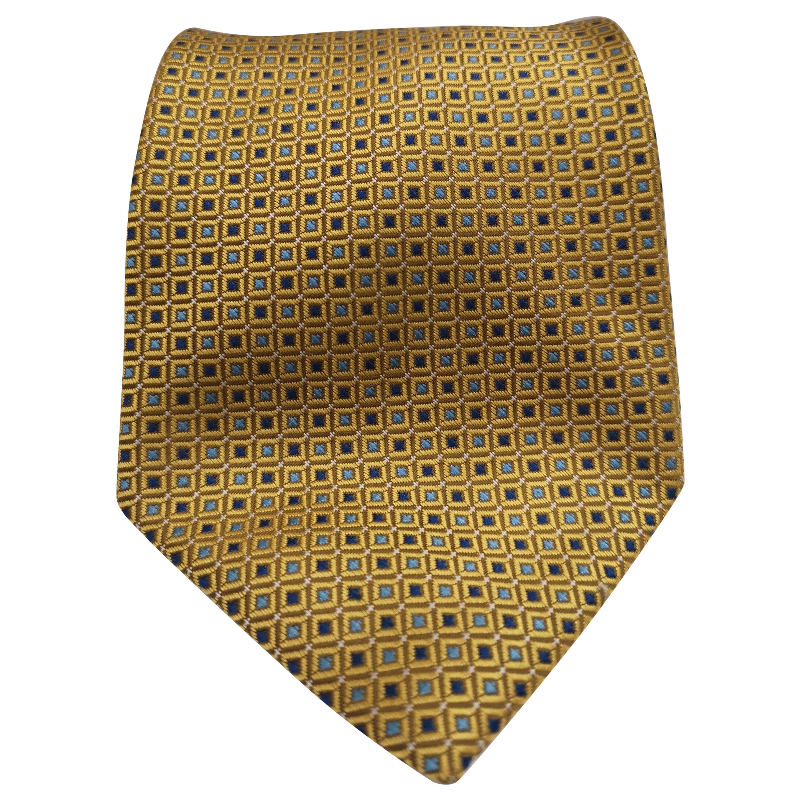 Target gold blue silk tie