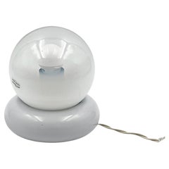 Targetti Sankey 70s Table Lamp - Minimalist White Base and Gradient Glass Sphere