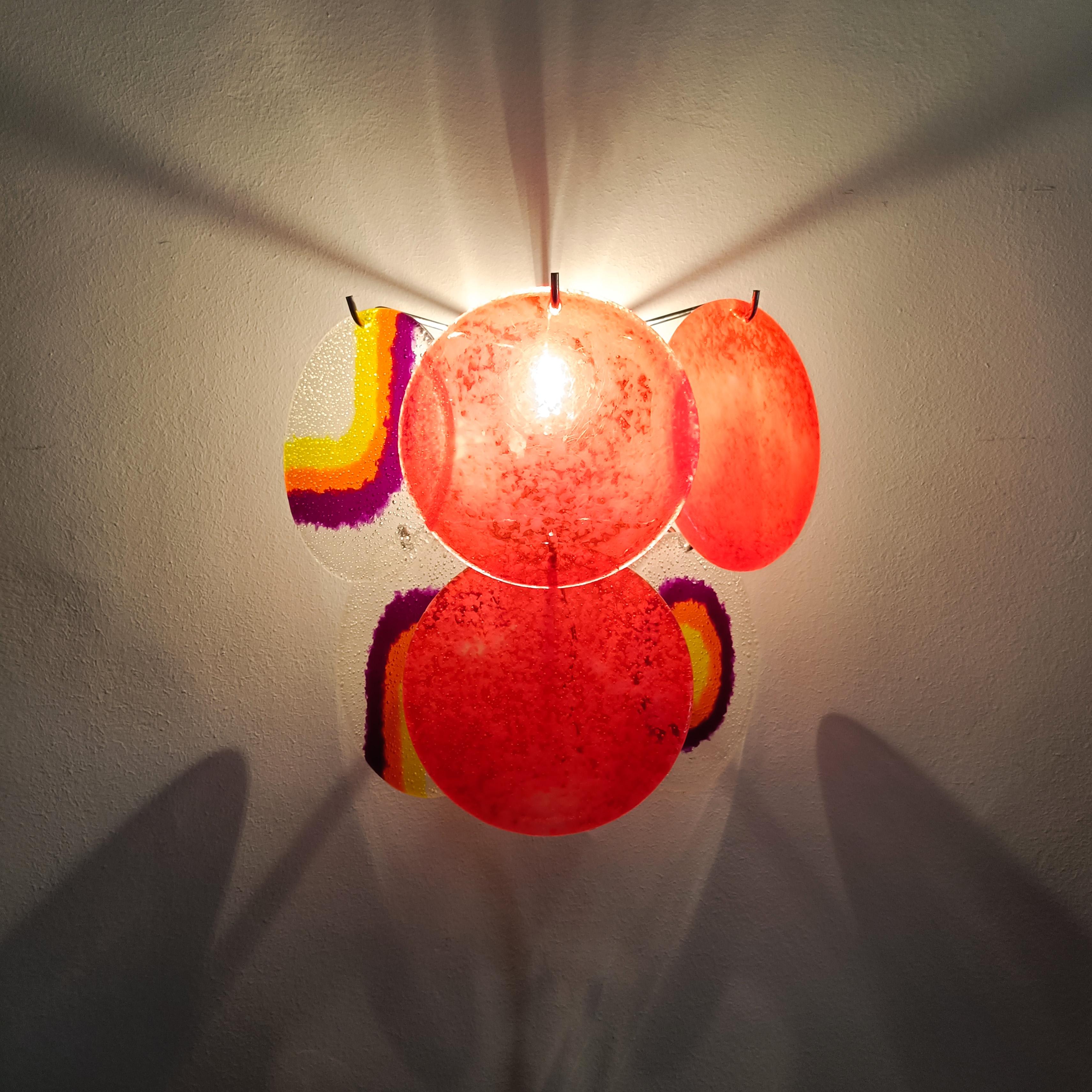 Late 20th Century Targetti Sankey. Set of 4 Space Age style sconces, Italy, 1970s For Sale