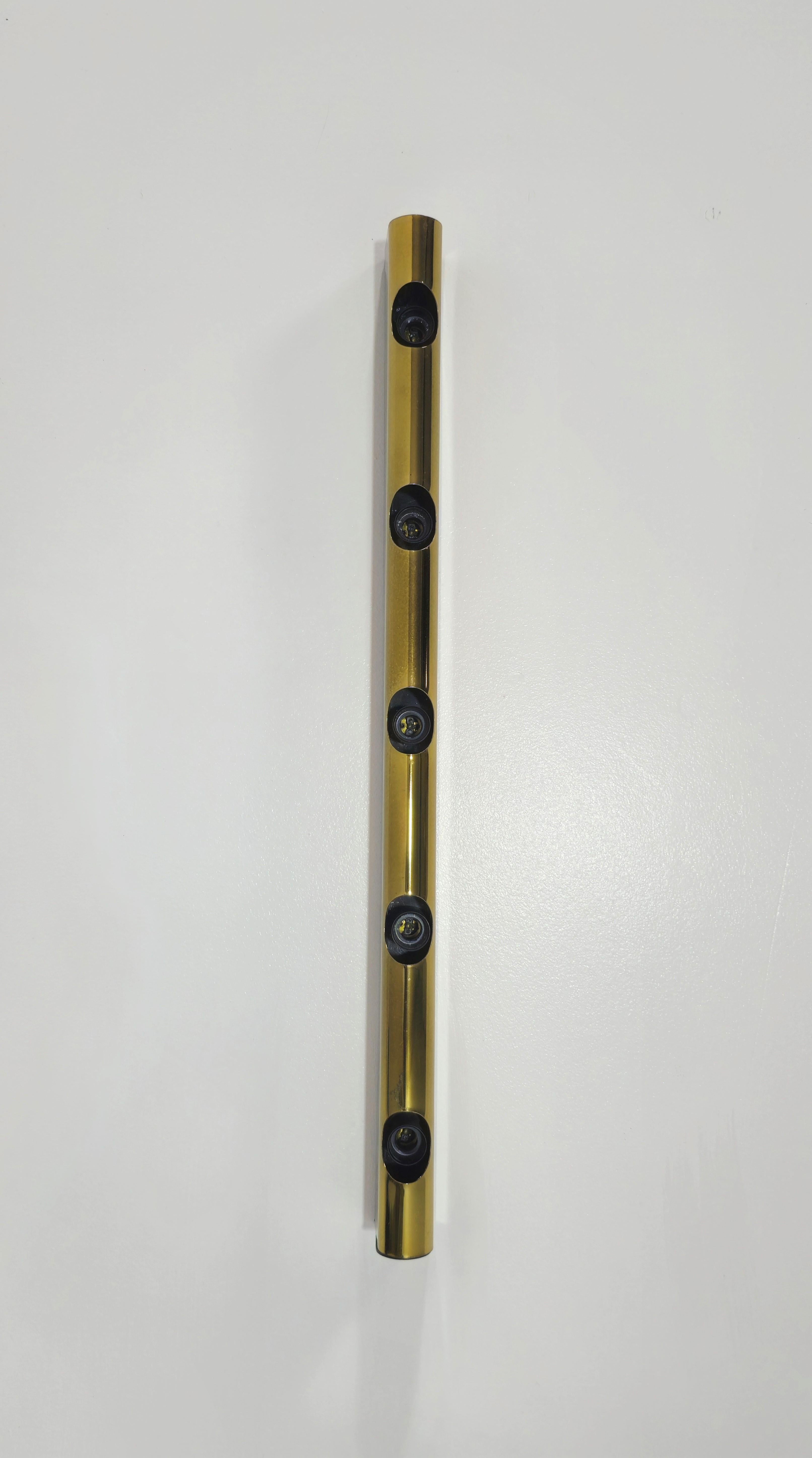 Targetti Sankey Wall Lamp Gold Aluminum Design Itali 1970s Mid-Century Modern For Sale 1