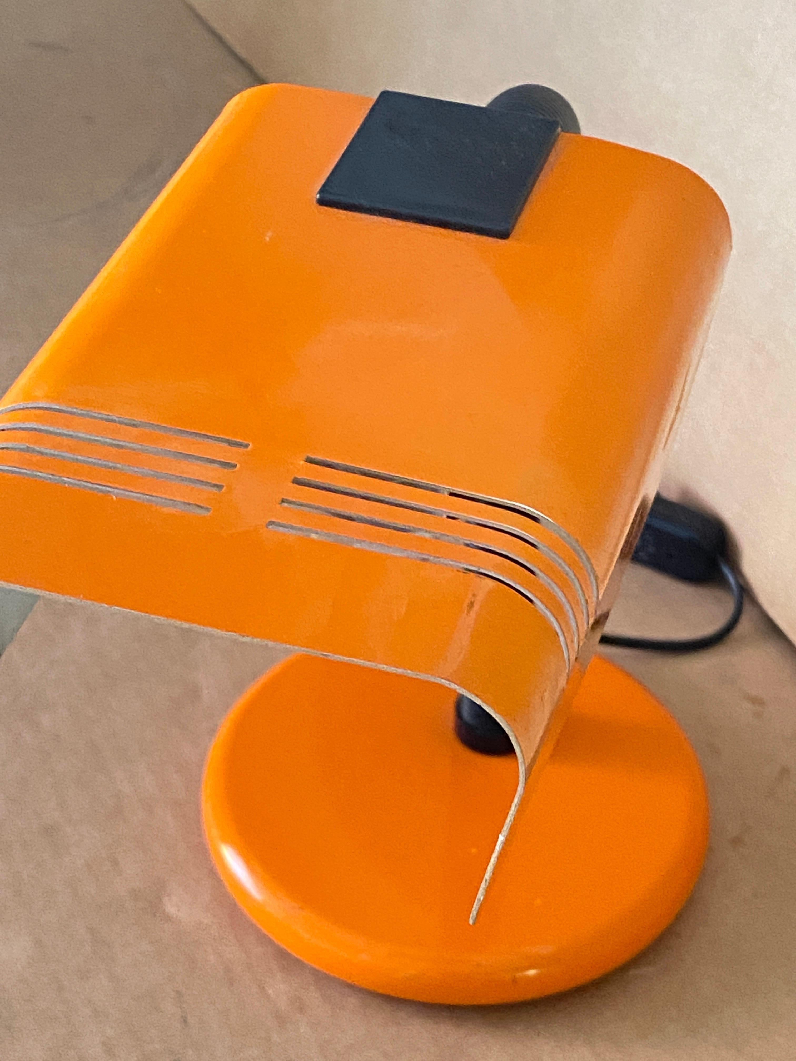 Metal Targetti Space Age Orange and Black Italian , circa 1970s  For Sale