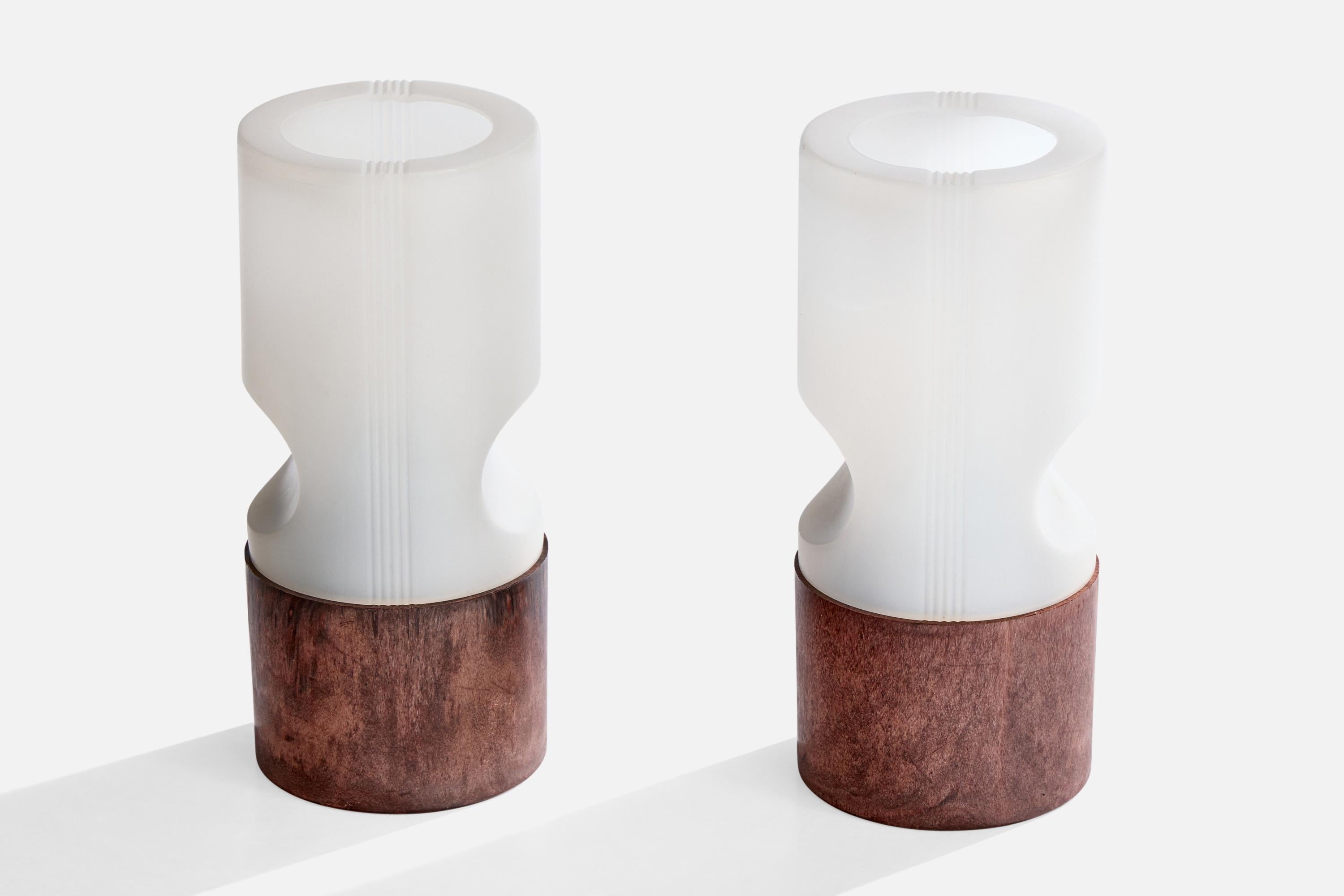 Mid-Century Modern Targetti, lampes de table, acrylique, Italie, années 1970 en vente