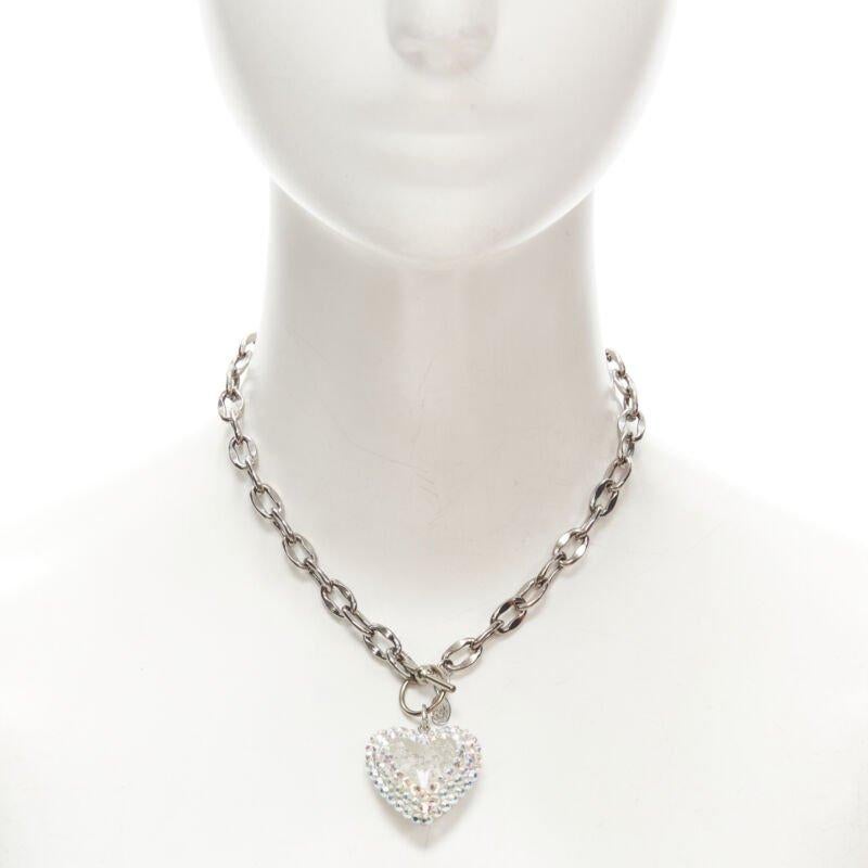 TARINA TARANTINO Lot of 3 Y2K jewel rhinestone heart silver chain necklace 5
