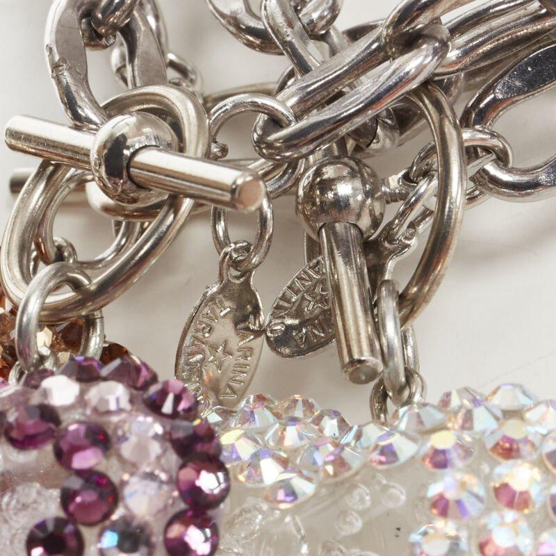 TARINA TARANTINO Lot of 3 Y2K jewel rhinestone heart silver chain necklace 6