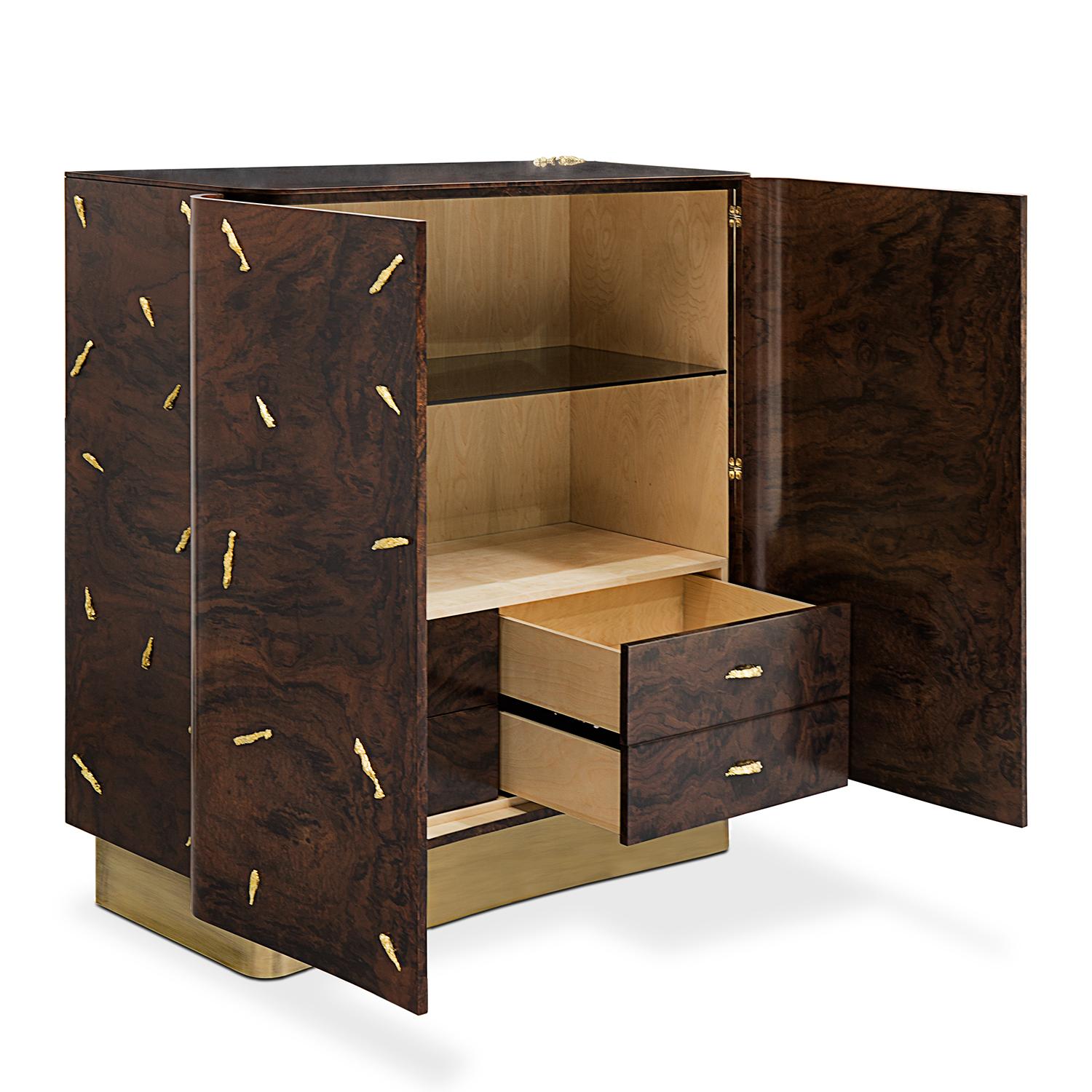 Brushed Tarius High Cabinet Dresser For Sale