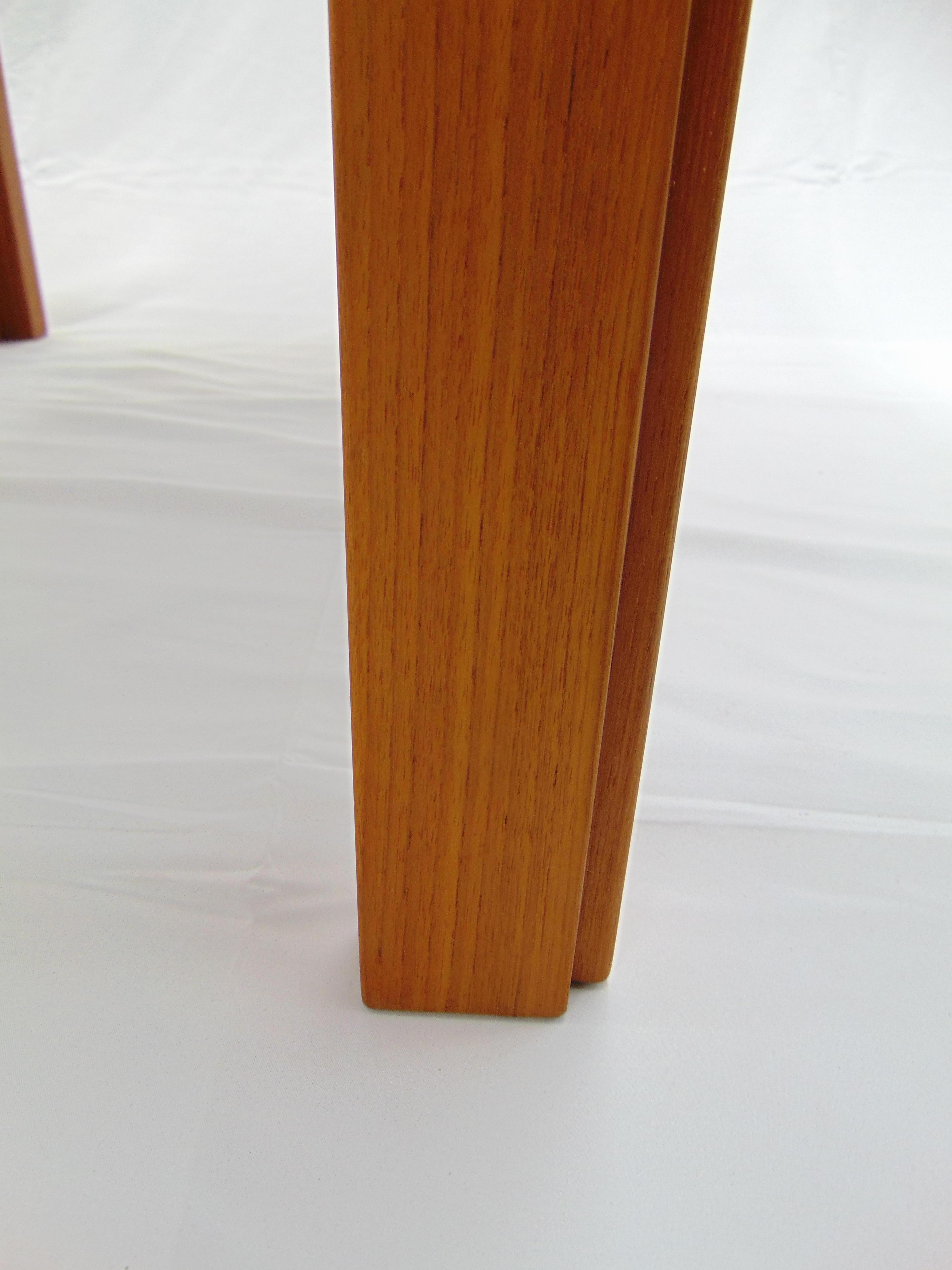 Tarm Stole Denmark Mid Century Teak Parquetry Wood Pair of Side Table For Sale 4